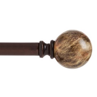 Kenney Brown Marble Ball 3/4" Diameter Standard Decorative Window Curtain Rod