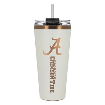 Alabama Crimson Tide Creme & Copper Tone 32 oz Big Slim Tumbler with Straw