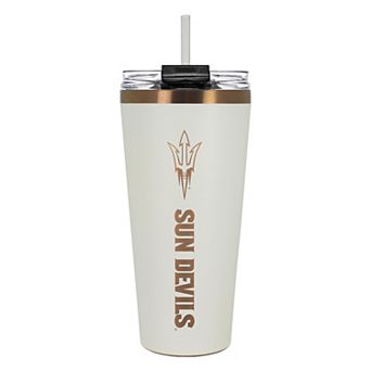 Arizona State Sun Devils Creme & Copper Tone 32 oz Big Slim Tumbler with Straw