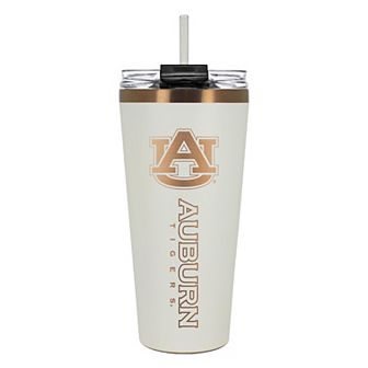 Auburn Tigers Creme & Copper Tone 32 oz Big Slim Tumbler with Straw