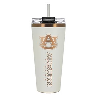 Auburn Tigers Creme & Copper Tone 32 oz Big Slim Tumbler with Straw
