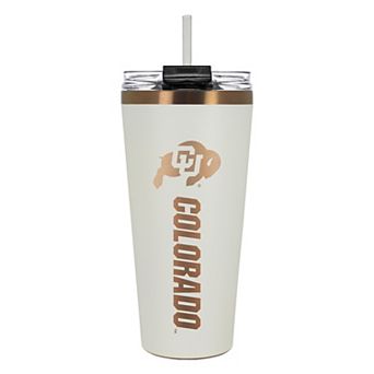Colorado Buffaloes Creme & Copper Tone 32 oz Big Slim Tumbler with Straw