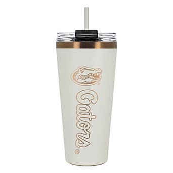 Florida Gators Creme & Copper Tone 32 oz Big Slim Tumbler with Straw