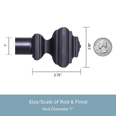 Kenney Byron 1" Diameter Value Decorative Window Curtain Rod