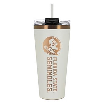 Florida State Seminoles Creme & Copper Tone 32 oz Big Slim Tumbler with Straw