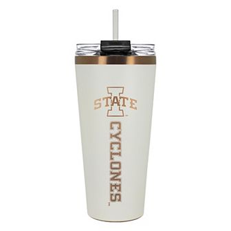 Iowa State Cyclones Creme & Copper Tone 32 oz Big Slim Tumbler with Straw
