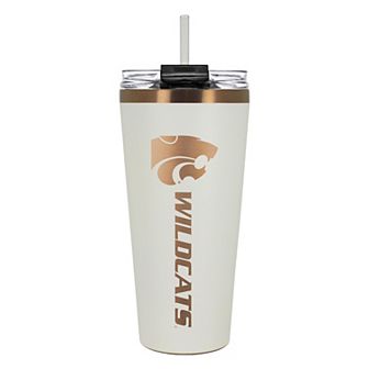 Kansas State Wildcats Creme & Copper Tone 32 oz Big Slim Tumbler with Straw