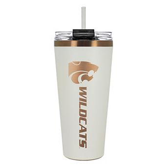 Kansas State Wildcats Creme & Copper Tone 32 oz Big Slim Tumbler with Straw