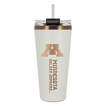 Minnesota Golden Gophers Creme & Copper Tone 32 oz Big Slim Tumbler with Straw