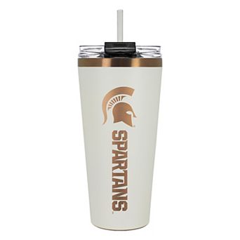 Michigan State Spartans Creme & Copper Tone 32 oz Big Slim Tumbler with Straw