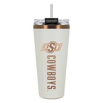 Oklahoma State Cowboys Creme & Copper Tone 32 oz Big Slim Tumbler with Straw