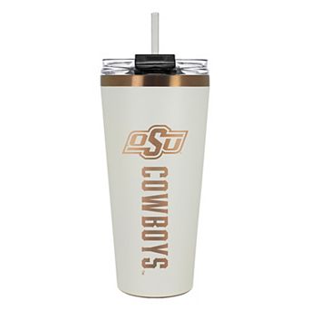 Oklahoma State Cowboys Creme & Copper Tone 32 oz Big Slim Tumbler with Straw