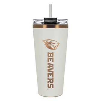Oregon State Beavers Creme & Copper Tone 32 oz Big Slim Tumbler with Straw