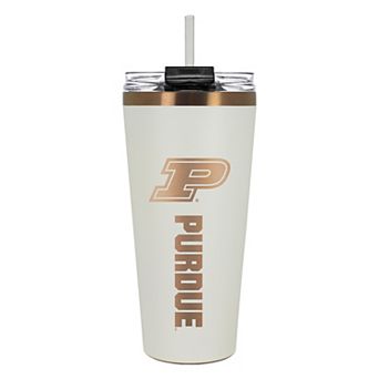 Purdue Boilermakers Creme & Copper Tone 32 oz Big Slim Tumbler with Straw
