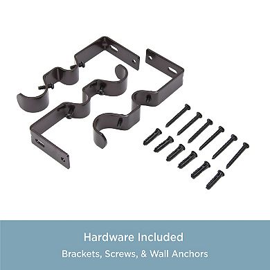 Kenney Hamlin 1" Diameter Premium Decorative Window Double Curtain Rod