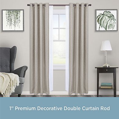 Kenney Hamlin 1" Diameter Premium Decorative Window Double Curtain Rod