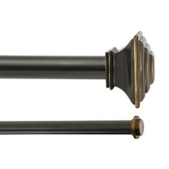 Kenney Mission 1" Diameter Oil Rubbed Premium Decorative Window Double Curtain Rod