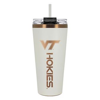 Virginia Tech Hokies Creme & Copper Tone 32 oz Big Slim Tumbler with Straw