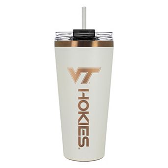 Virginia Tech Hokies Creme & Copper Tone 32 oz Big Slim Tumbler with Straw