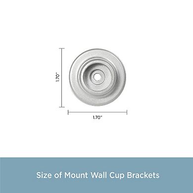 Kenney 3/4” Diameter 2 pk. Mount Wall Cup Rod Socket Brackets