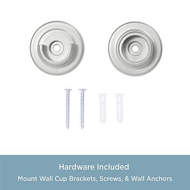 Kenney 3/4” Diameter 2 pk. Mount Wall Cup Rod Socket Brackets