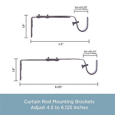 Kenney 3/4" Diameter 2-pk. Adjustable Mounting Brackets