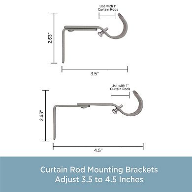 Kenney 1" Diameter 2-pk. Adjustable Mounting Brackets
