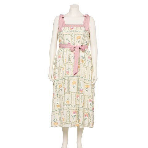 Женские платья LC Lauren Conrad Plus Size LC Lauren Conrad Tie-Strap Floral Gauze Tea Length Midi Dress