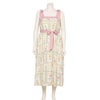 Plus Size LC Lauren Conrad Tie-Strap Floral Gauze Tea Length Midi Dress