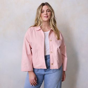 Plus Size LC Lauren Conrad Relaxed Femme Trucker Jacket