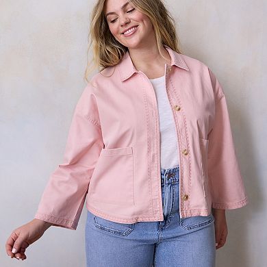 Plus Size LC Lauren Conrad Relaxed Femme Trucker Jacket