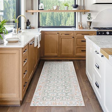 Gertmenian Crystal Print Vela Transitional Floral Runner or Area Rug