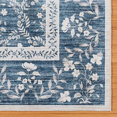 Gertmenian Crystal Print Vela Transitional Floral Runner or Area Rug