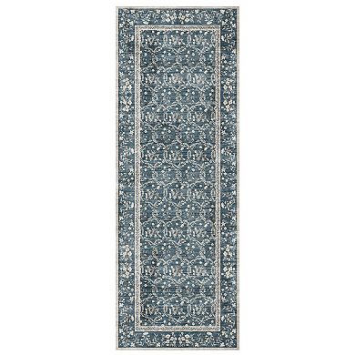 Gertmenian Crystal Print Vela Transitional Floral Runner or Area Rug