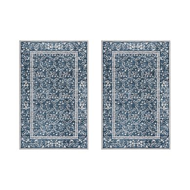 Gertmenian Crystal Print Vela Transitional Floral Runner or Area Rug