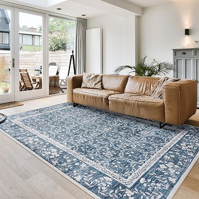 Gertmenian Crystal Print Vela Transitional Floral Runner or Area Rug