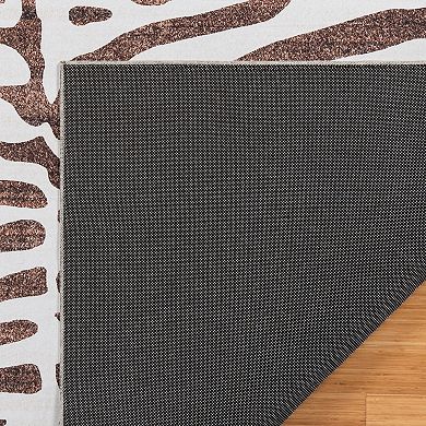 Gertmenian Crystal Print Zebra Modern Striped Runner or Area Rug