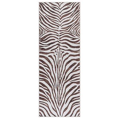 Gertmenian Crystal Print Zebra Modern Striped Runner or Area Rug