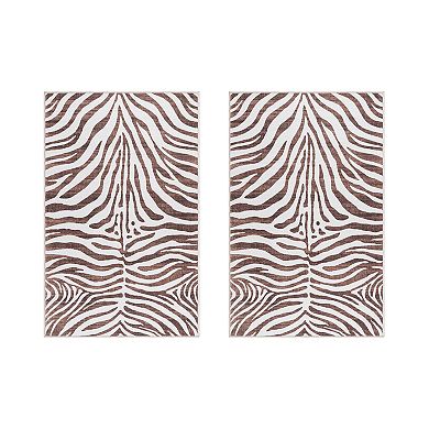 Gertmenian Crystal Print Zebra Modern Striped Runner or Area Rug