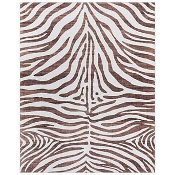 Gertmenian Crystal Print Zebra Modern Striped Runner or Area Rug