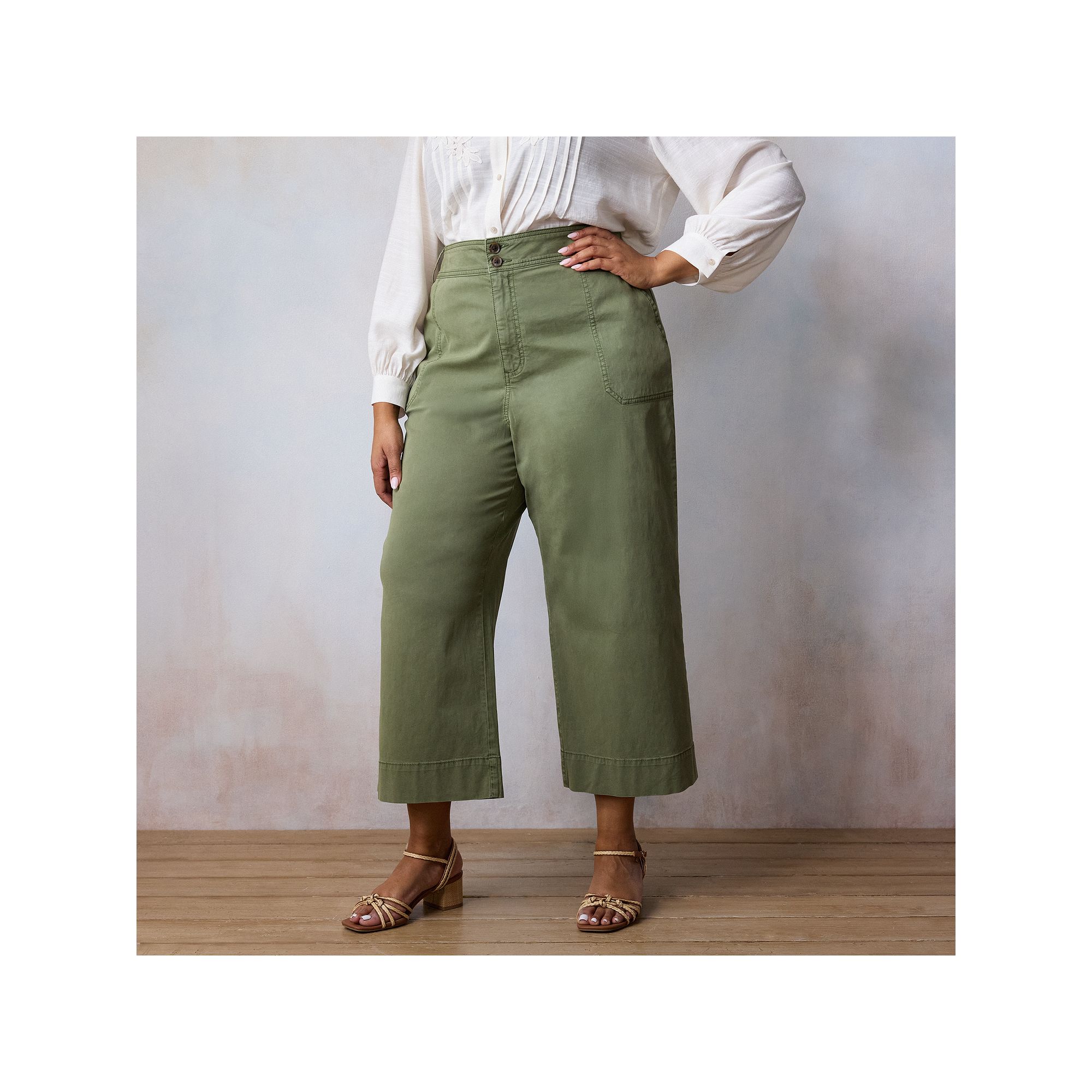 Plus Size LC Lauren Conrad Wildflower Utility Wide Leg Pants, Womens, Size
