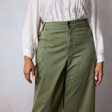 Plus Size LC Lauren Conrad Wildflower Utility Wide Leg Pants