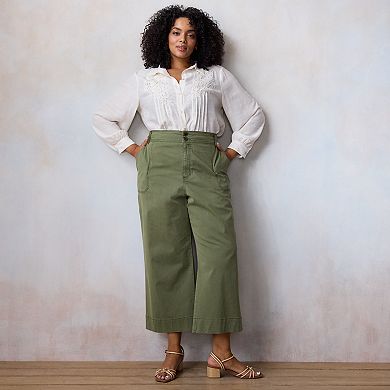 Plus Size LC Lauren Conrad Wildflower Utility Wide Leg Pants
