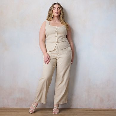 Plus Size LC Lauren Conrad Elastic Back Drapey Trouser Pants