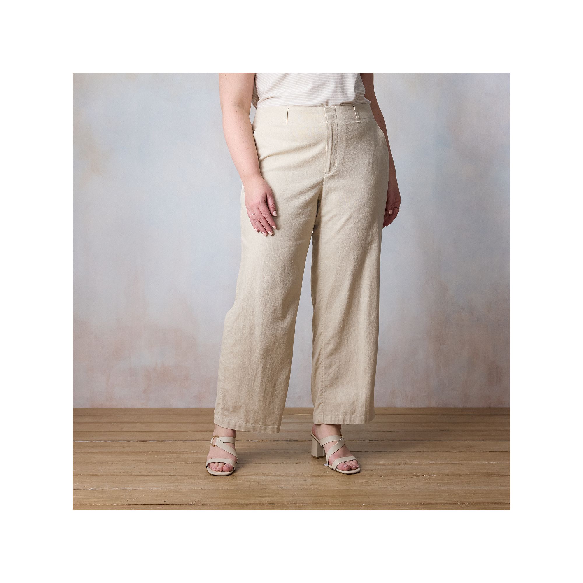 Plus Size LC Lauren Conrad Elastic Back Drapey Trouser Pants, Womens, Size