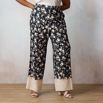 Plus Size LC Lauren Conrad Elastic Back Drapey Trouser Pants