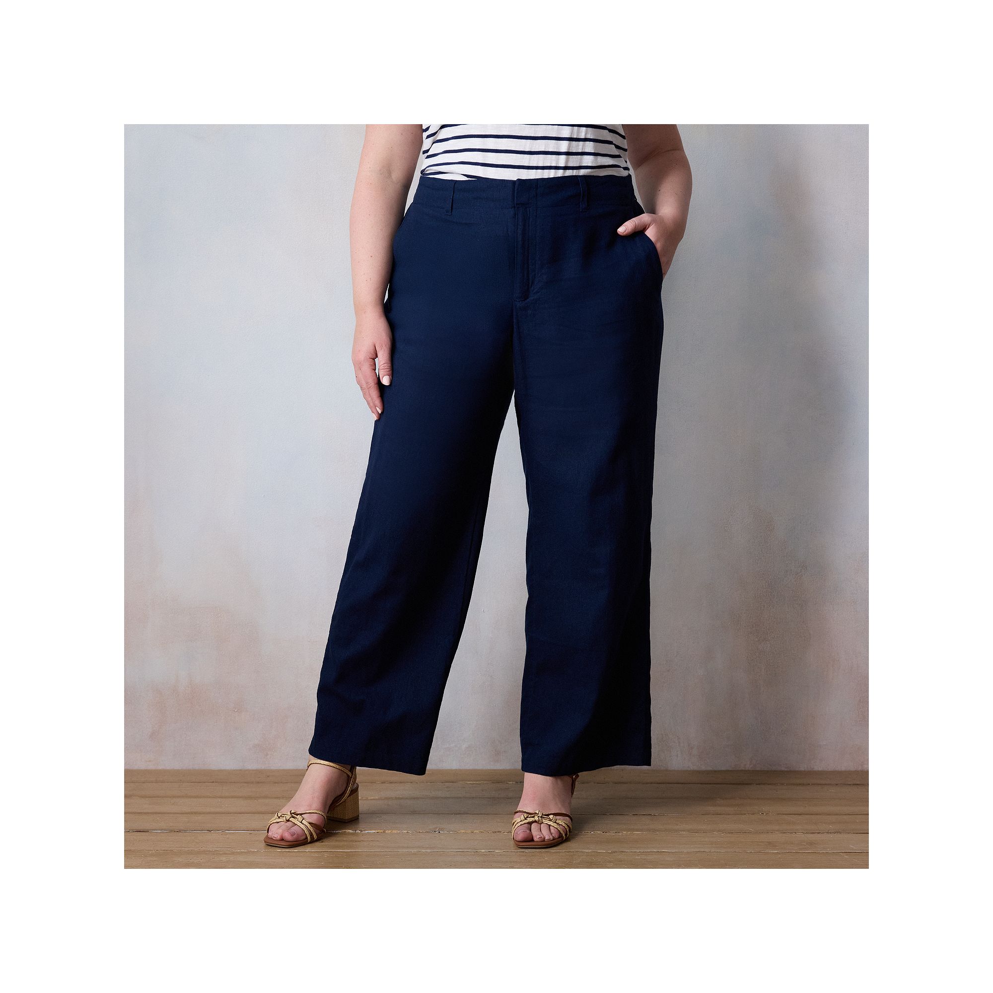 Plus Size LC Lauren Conrad Elastic Back Drapey Trouser Pants, Womens, Size