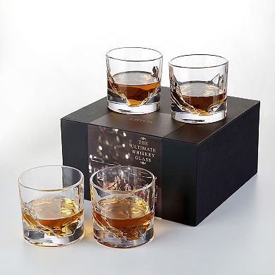 LIITON 4-Piece Grand Canyon Crystal Whiskey Glass Set