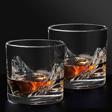 LIITON 4-Piece Grand Canyon Crystal Whiskey Glass Set