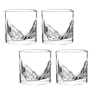 LIITON 4-Piece Grand Canyon Crystal Whiskey Glass Set